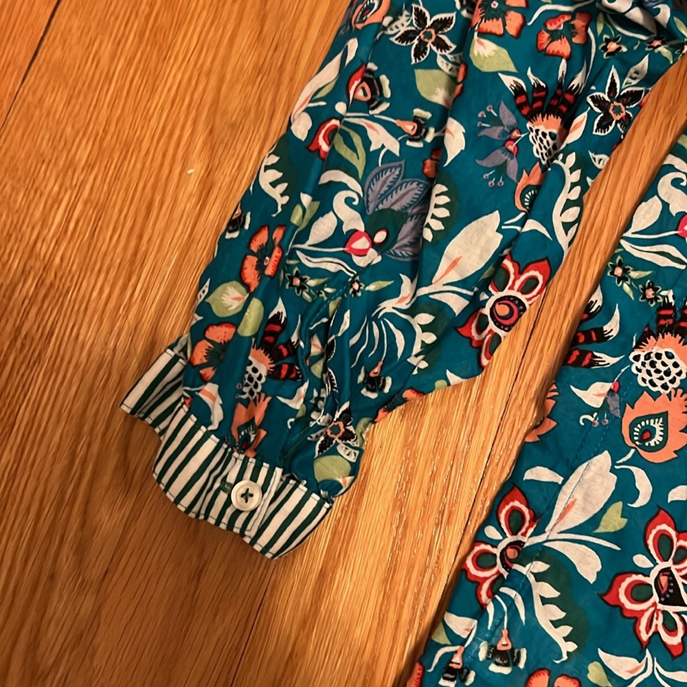 TALBOTS BLOUSE 100% cotton floral top size small - Picture 10 of 13